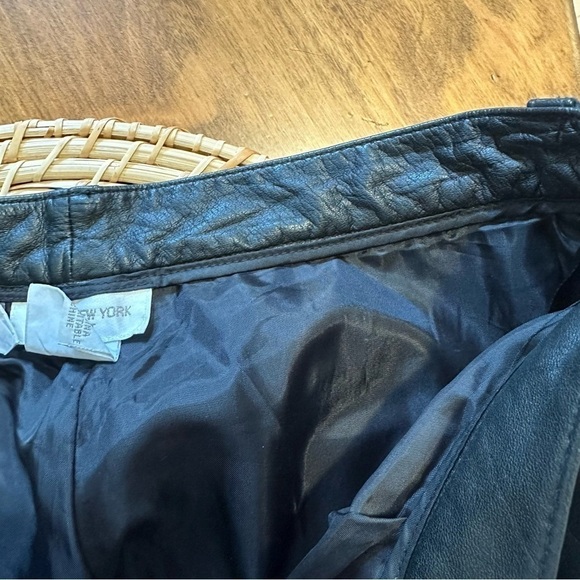 Jones New York Vintage Leather Pants Womens 10 Black - Picture 4 of 6